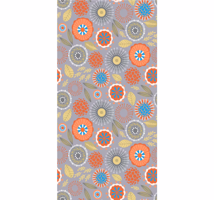 Rollo mit Blumen Bunte volkskunst stilvolles Muster - TenStickers