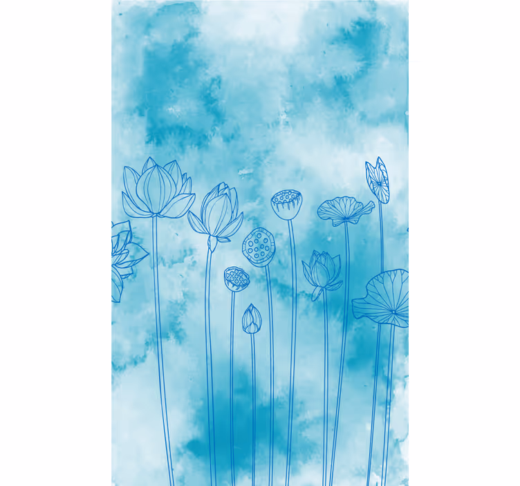 Rollo Fenster Blumen lotusblaues muster - TenStickers