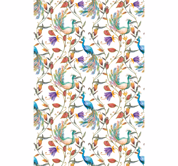 Rollo Fenster Blumen elegante pfauenblumen - TenStickers