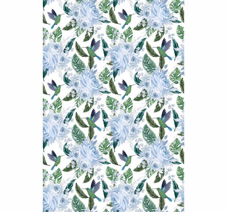 Rollo Fenster Blumen kolibris und rosen - TenStickers