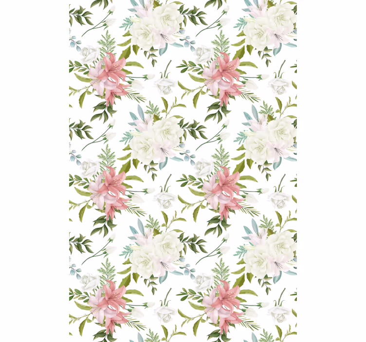 Rollo mit Blumen und Pflanzen Minimalistisch realistischer garten - TenStickers