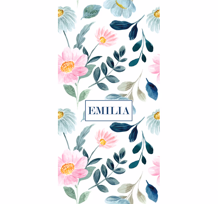 Rollo Fenster Blumen blumenblüte mit namen - TenStickers