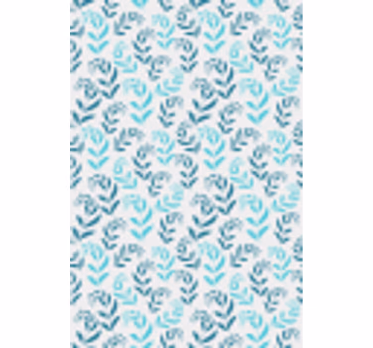 Rollo fenster blumen mit blauem blattmuster - TenStickers