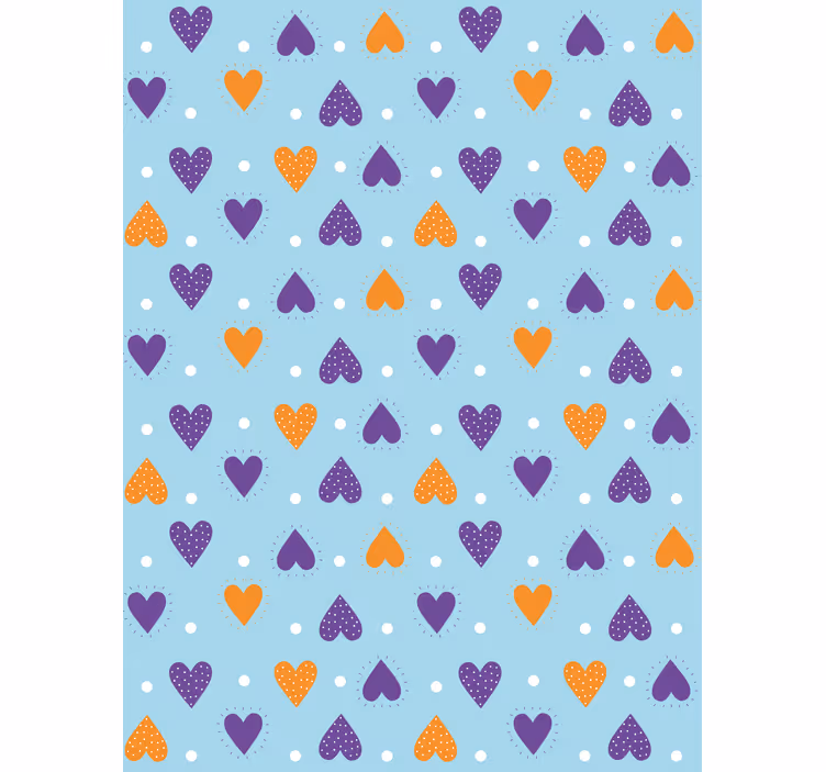 Rollo Fenster romantisch blaues herzmuster - TenStickers