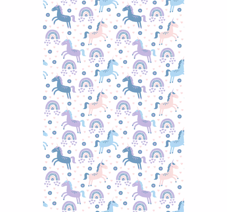 Rollo mit Zeichnungen Süßes pastellfarbenes einhornmuster - TenStickers