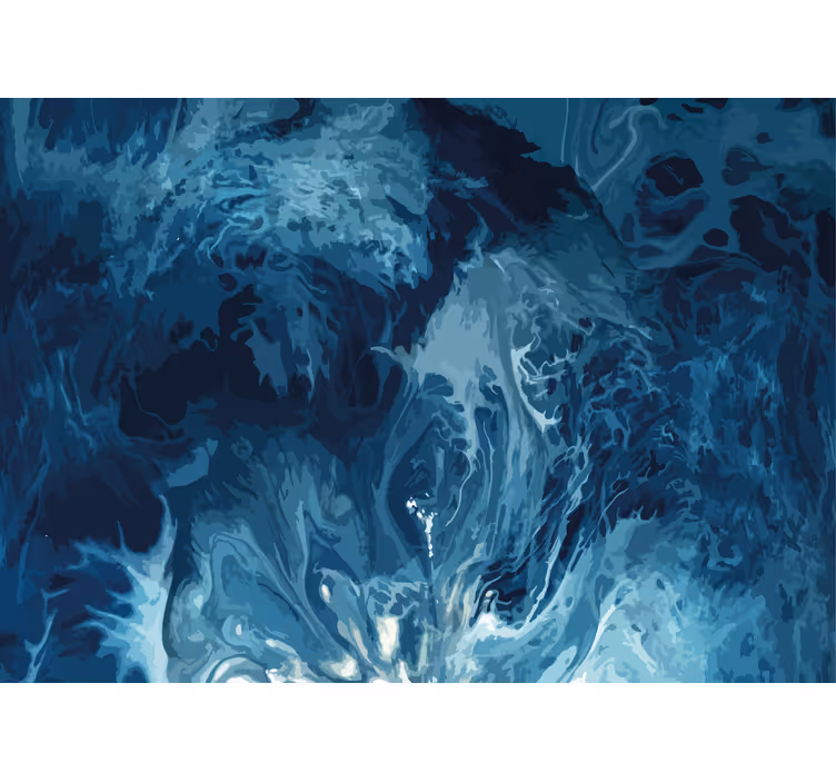 rollo fürs Bad Blaue töne aquarellwellen - TenStickers