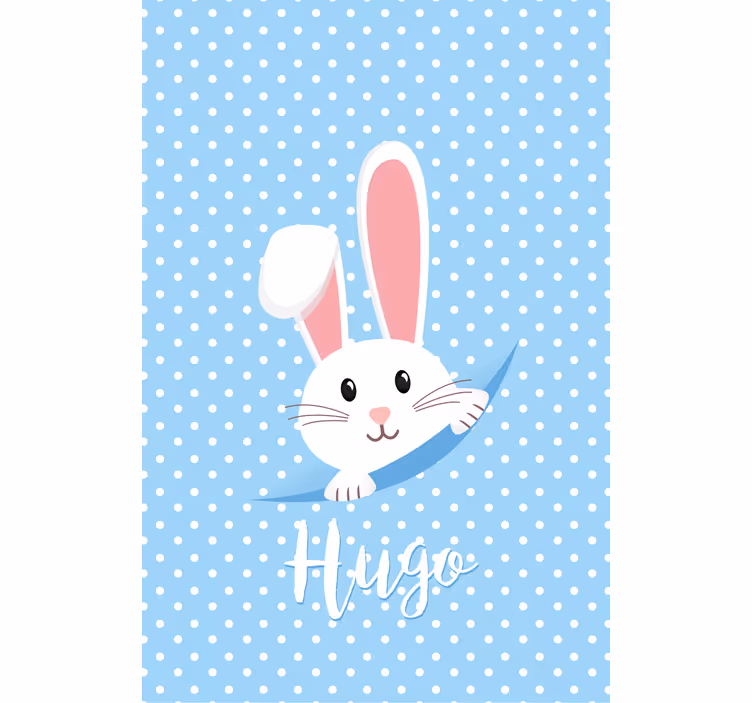 Rollo Fenster Babyzimmer weißer hase mit namen - TenStickers