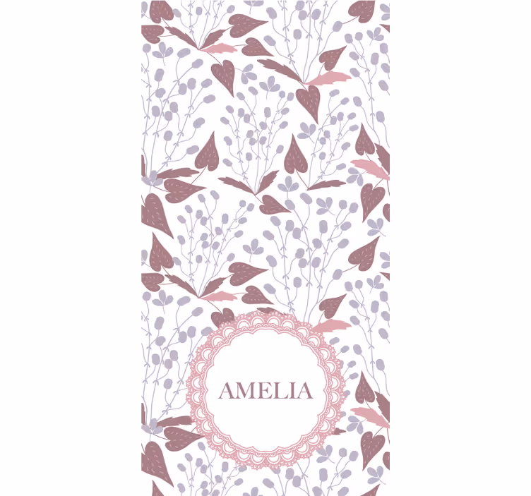 Rollo mit Name Pastell vintage blumenmuster - TenStickers