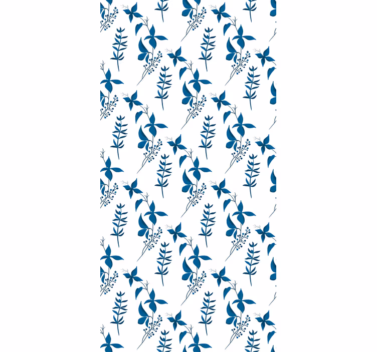 Rollo fenster blumen im minimalistischen blauen tropenmuster - TenStickers