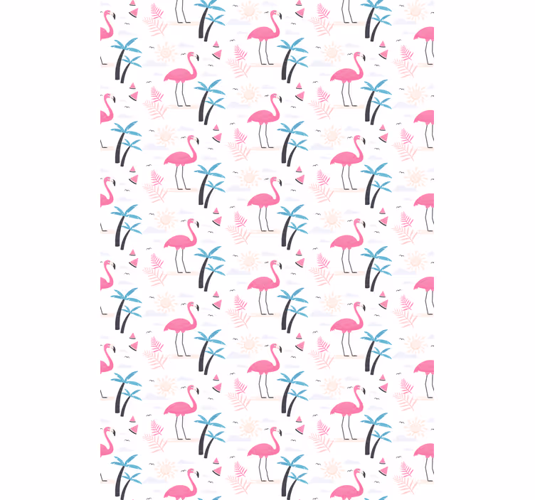Rollo mit Tieren Tropischer rosa flamingo - TenStickers