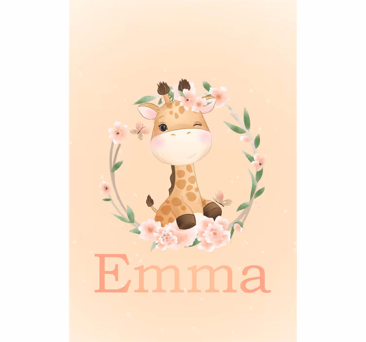 rollo für Babys Süße giraffe für mädchen mit Namen - TenStickers