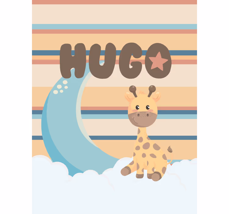 Rollo Fenster Babyzimmer giraffe mit wolken - TenStickers