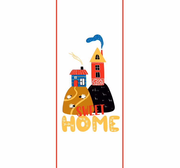 Rollo Fenster Spruch charmante hausillustration - TenStickers