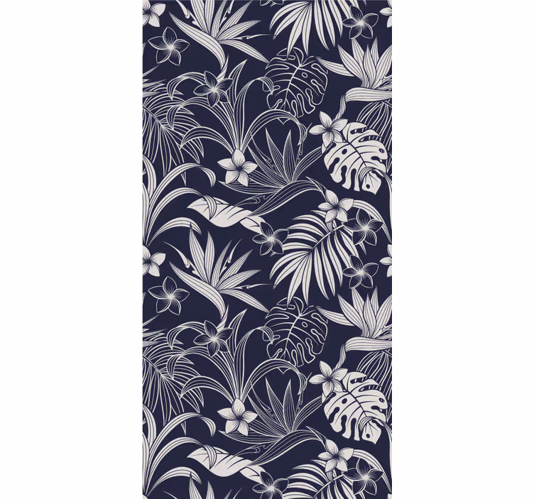 Rollo Fenster Blumen dunkles tropisches blumenmuster - TenStickers
