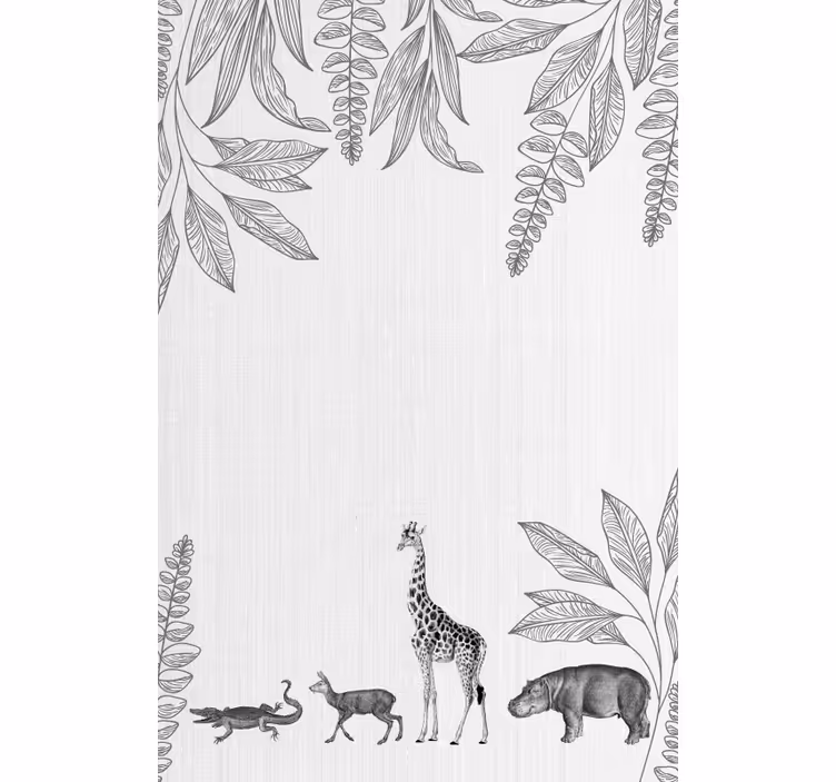 Kind Rollos Safaritiere und bäume grenze - TenStickers