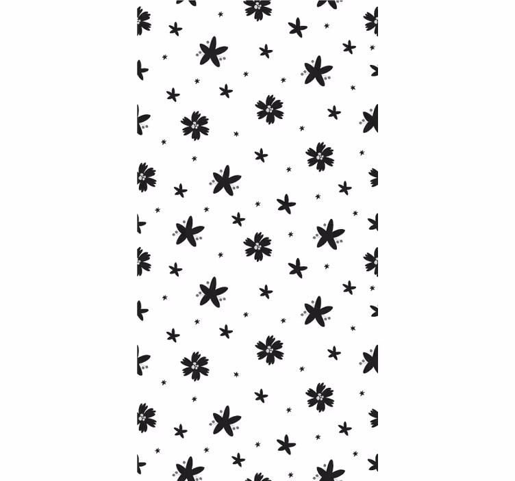 Rollo Fenster Blumen schwarz-weiß-design - TenStickers