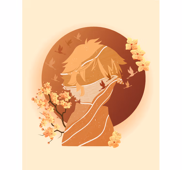 Rollo Fenster Zeichnungen asiatische natursilhouette - TenStickers