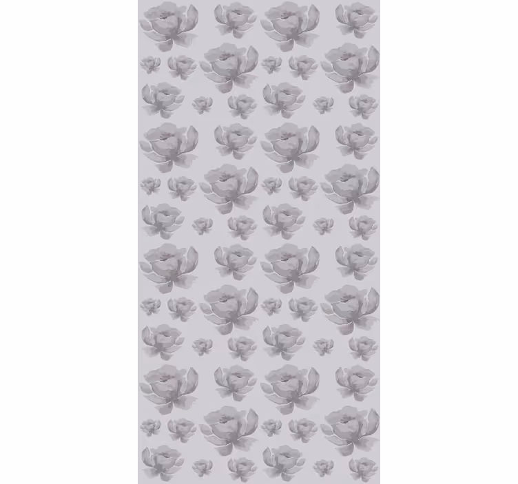 Rollo Fenster Blumen graues, zartes design - TenStickers