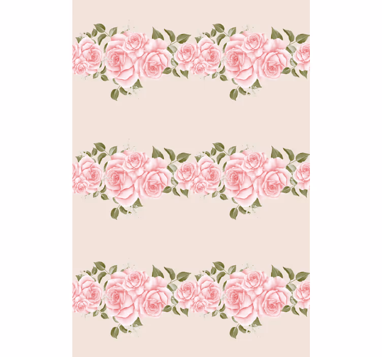 Rollo mit Blumen und Pflanzen Vintage rosa rosenmuster - TenStickers