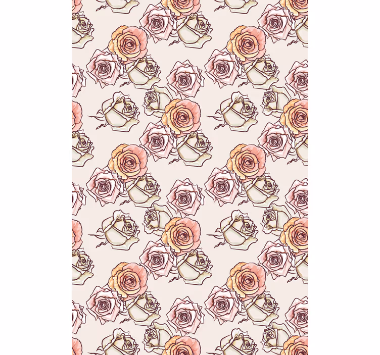 Rollo Fenster Blumen rosenillustrationsmuster - TenStickers