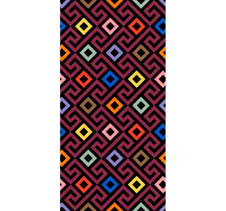 Rollo fenster originell geometrisches diamantmuster - TenStickers