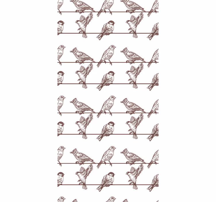 Rollo Fenster Blumen vogel auf gliedmaßen sitzend - TenStickers