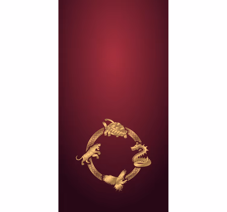 Rollo Fenster Tiere verzierte goldene kreaturen - TenStickers