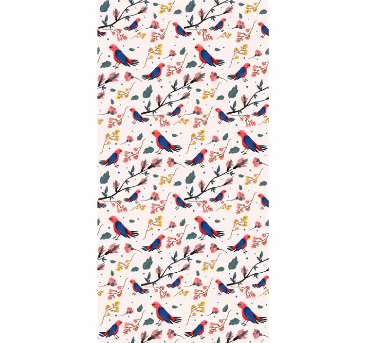 Rollo Fenster Blumen lebendige vogelmuster - TenStickers