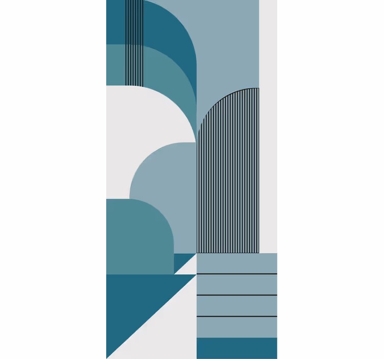Fenster Rollo modern blaue bogenmuster - TenStickers