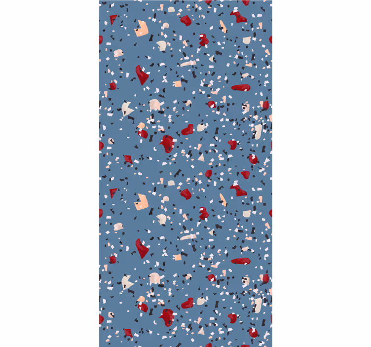 Rollo Fenster Muster blauer geometrischer terrazzo - TenStickers