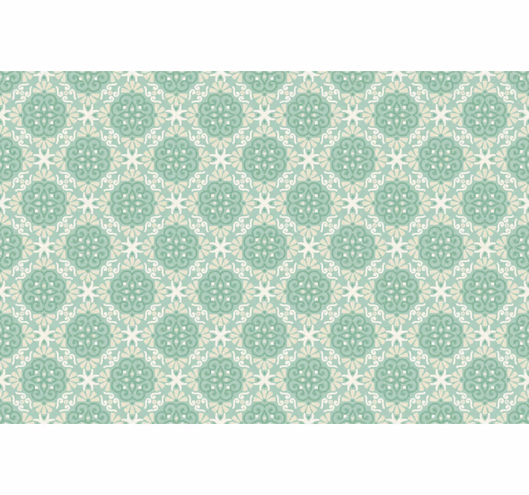 Skandinavische Rollos Grünes blumenmuster - TenStickers