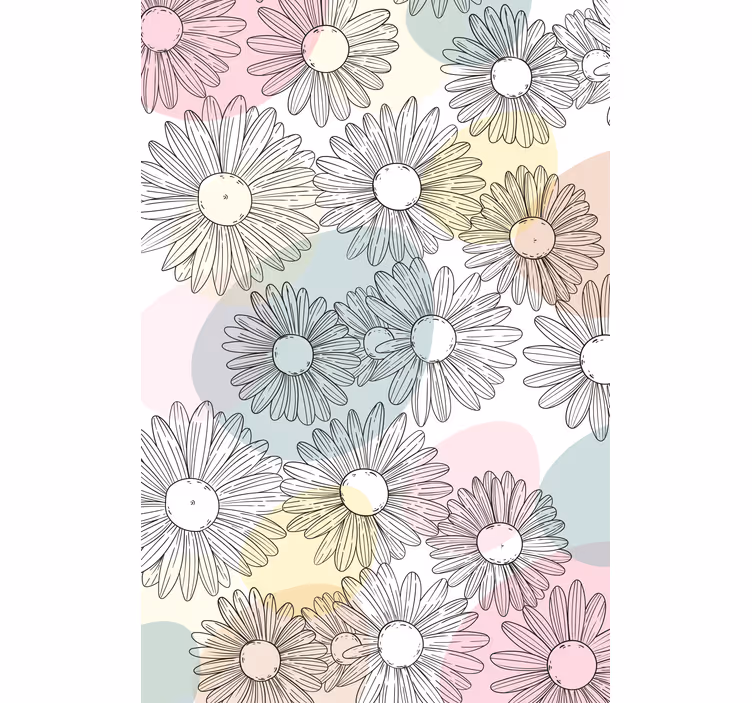 Rollo Fenster Blumen gänseblümchen und pastelltöne - TenStickers