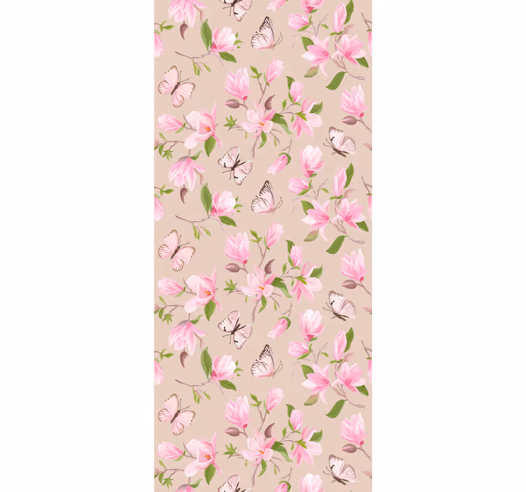 Rollo mit Blumen Rosa magnolie - TenStickers