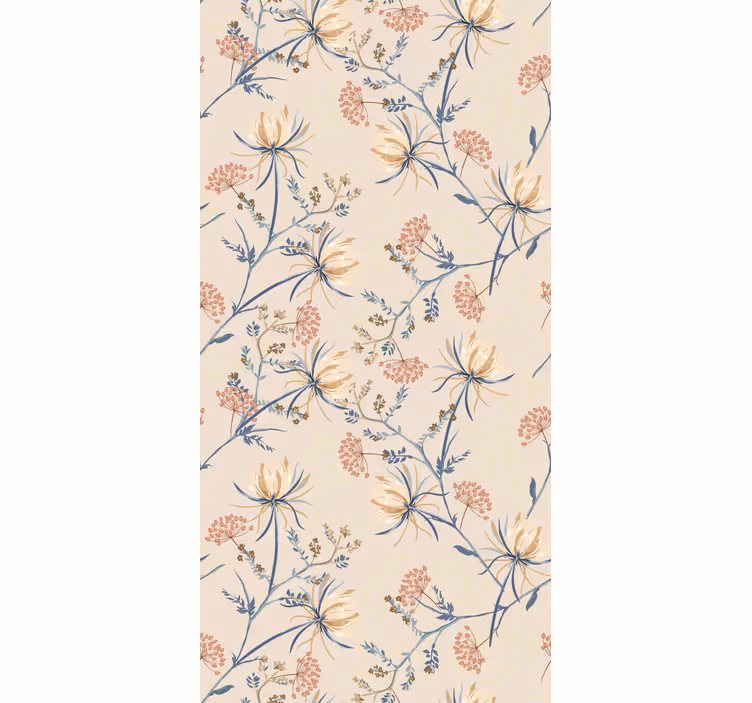 Rollo fenster blumen beiges blumenmuster - TenStickers