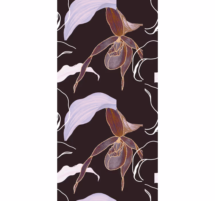 Rollo mit Blumen Lila orchideenblüte im afrikanischen stil - TenStickers