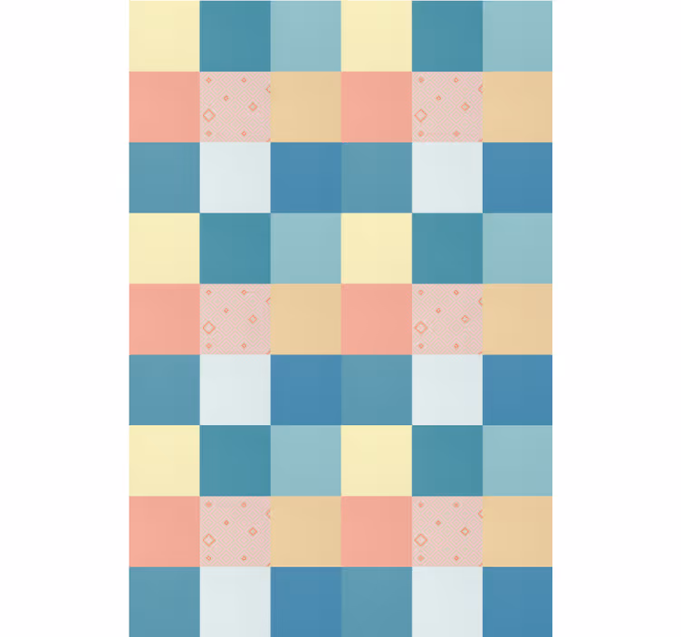 rollo mit Textur und Muster Patchwork buntes retro-muster - TenStickers