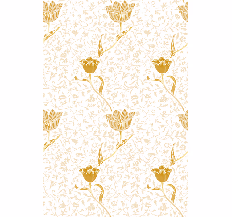 Rollo Fenster Blumen goldenes elegantes muster - TenStickers