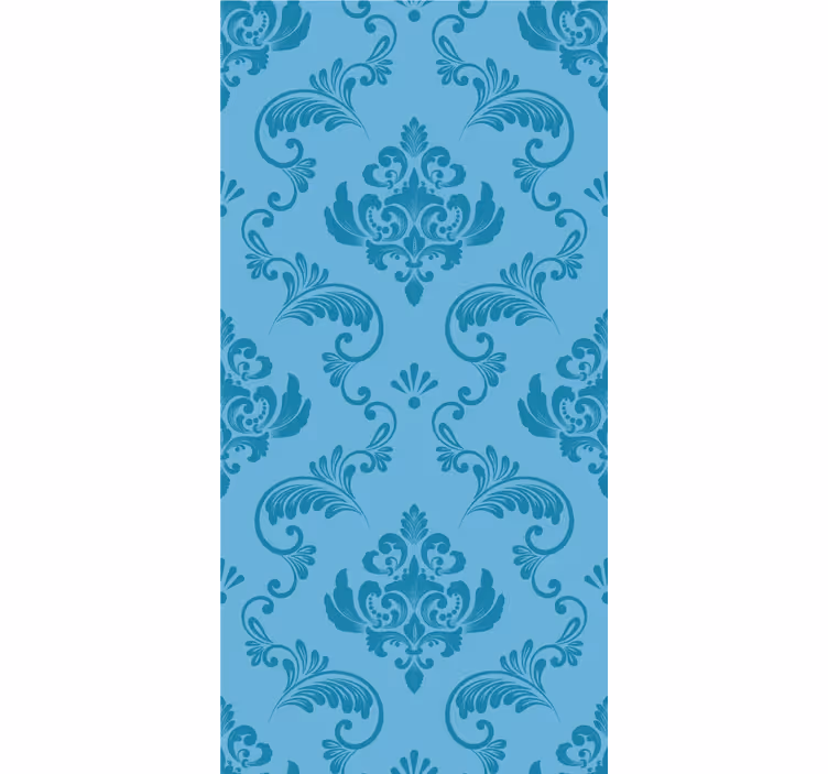 Rollo Fenster Elegant blaues damastmuster - TenStickers