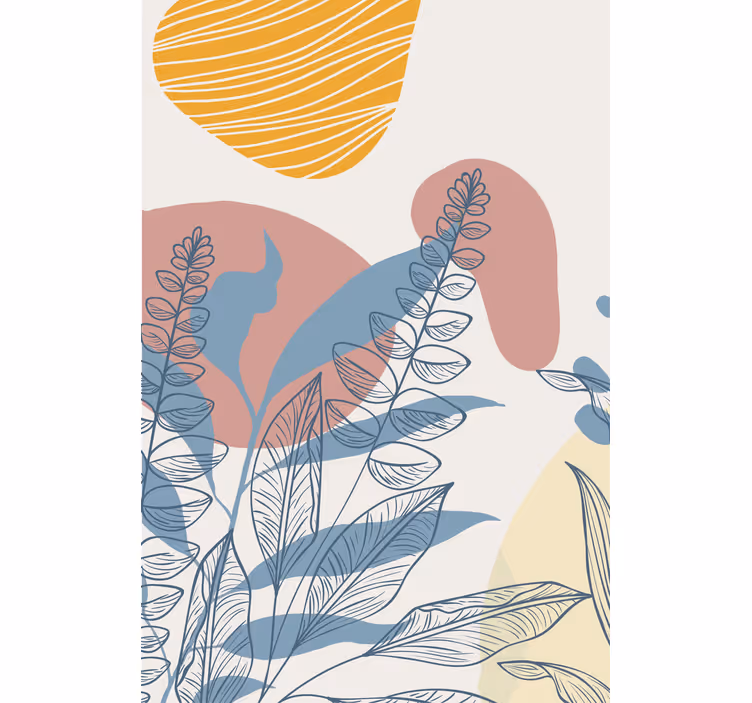 Rollo Fenster Blumen abstrakte blattmuster - TenStickers