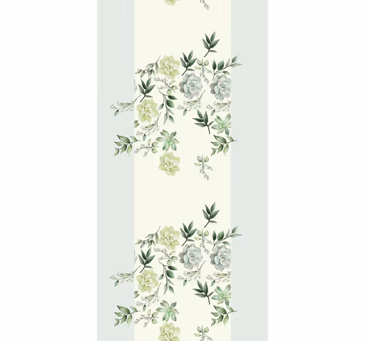 Rollo Fenster Elegant florales grünmuster - TenStickers