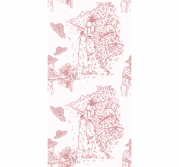 Rollo Fenster Blumen ernteszenenillustration - TenStickers