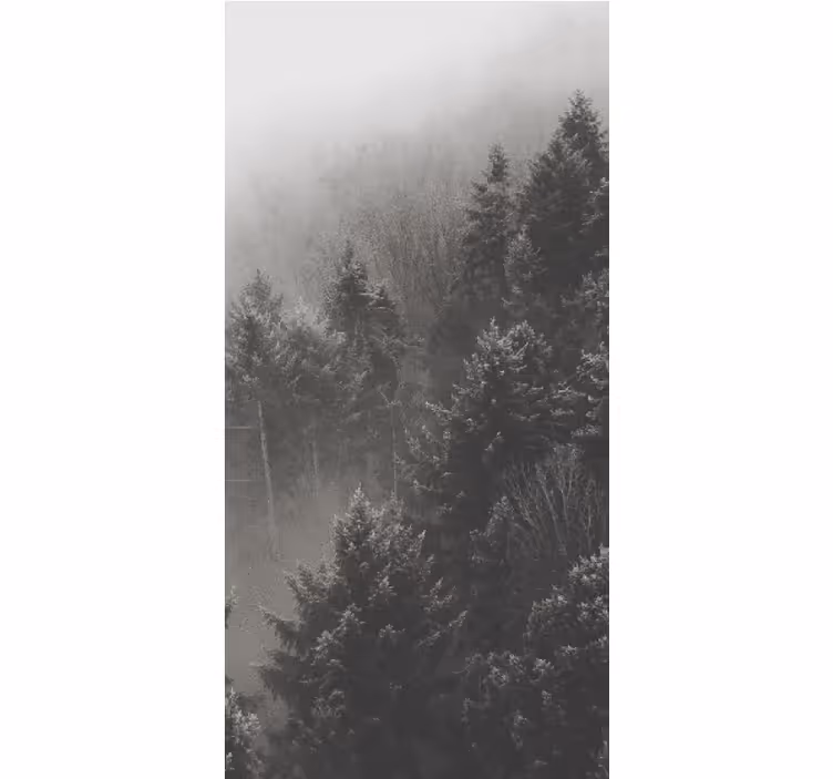 Rollo Fenster Baum graue waldsilhouette - TenStickers