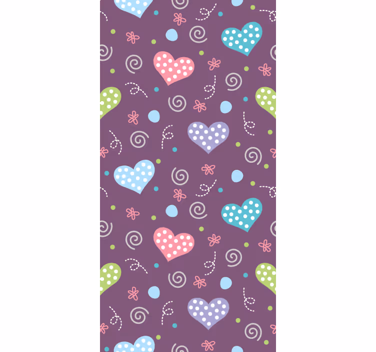 Rollo Fenster romantisch bunte herzmuster - TenStickers
