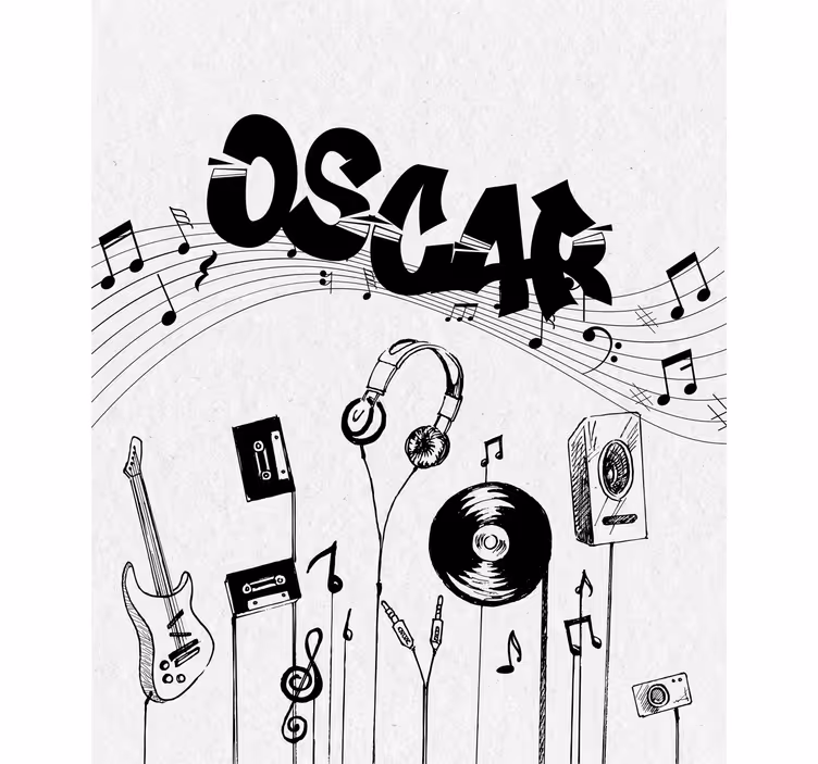 Namensrollo Musik personalisiert - TenStickers