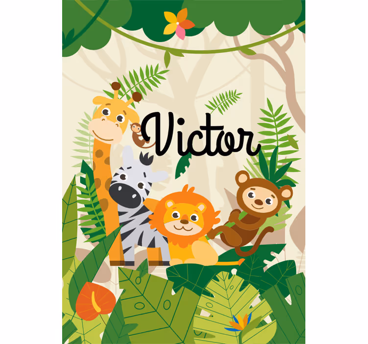 Rollos Kinder Dschungeltiere personalisiert - TenStickers