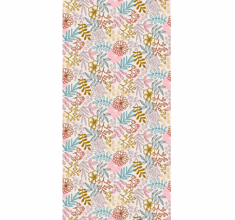 Rollo Blumen mehrfarbige musterlinienzeichnung - TenStickers