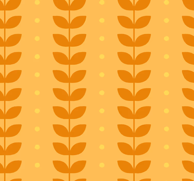 Orange Rollos blätter muster - TenStickers
