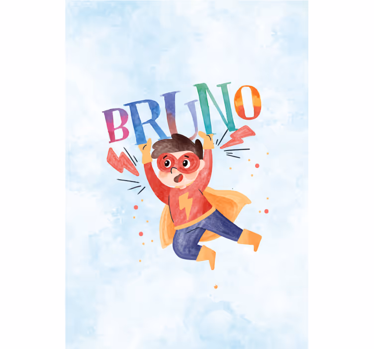 Rollo mit Superhelden aquarellstil mit namen - TenStickers