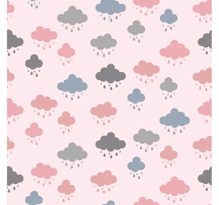 Rollo Fenster Wolken rosa und grauer regen - TenStickers