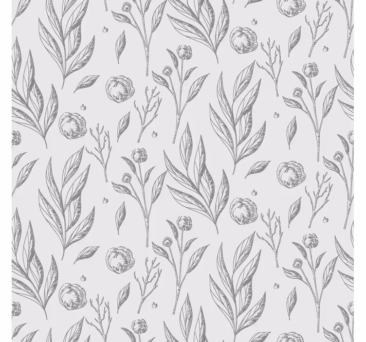 Rollo Fenster skandinavisch graues blumenmuster - TenStickers